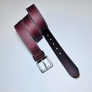 Timberland PRO Boot Leather Belt 1.25” W Rich Brown Double Stitch Men’s 42 NWOT